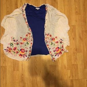 Floral kimono and tee set